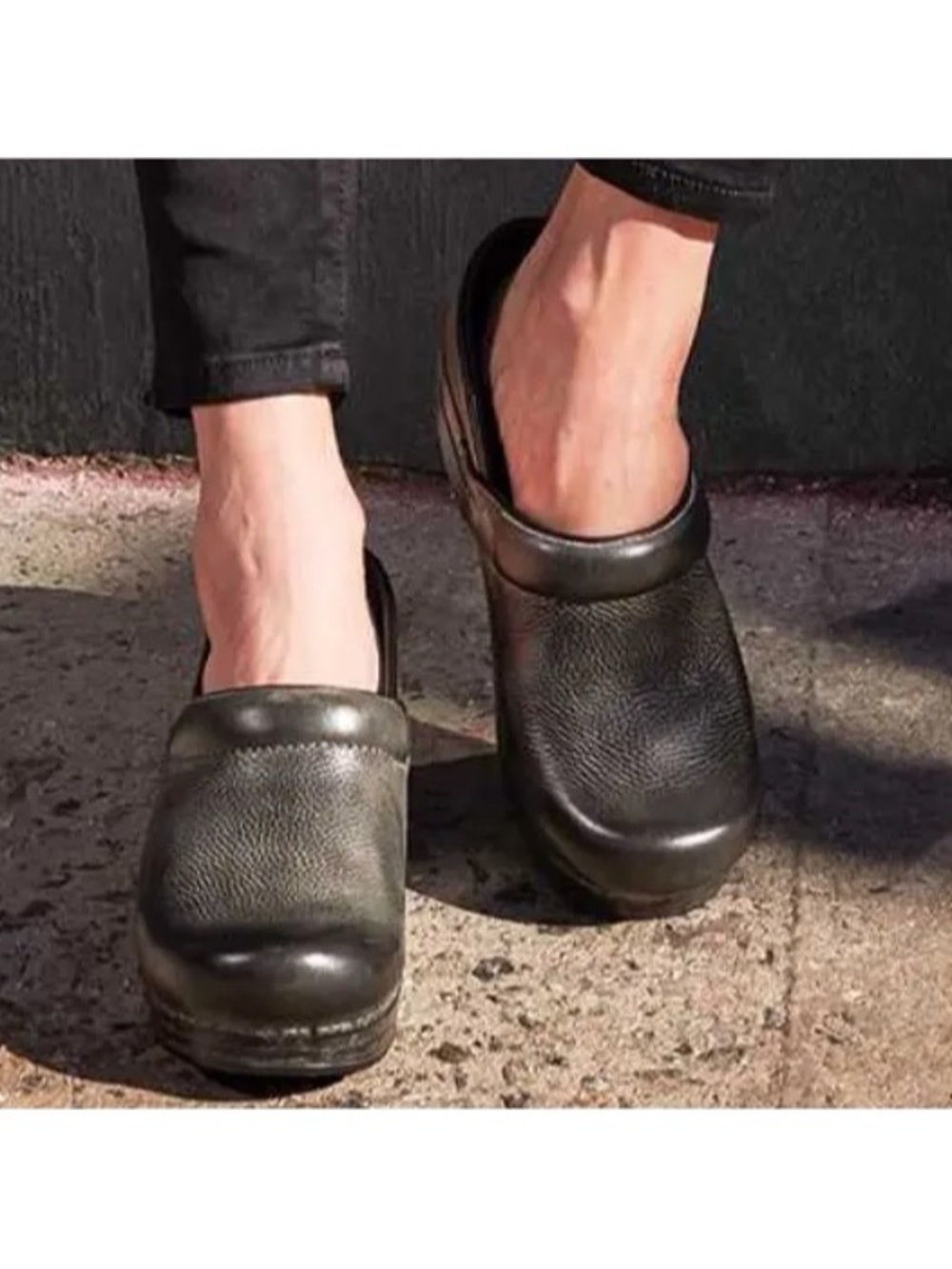 Dansko Unisex Sz 37 Dark Gray Distressed Professional Clog Leather Shoes Iconic